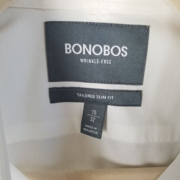 Bonobos Men's 15/32 Tailored Slim Fit White Button - Picture 4 of 6